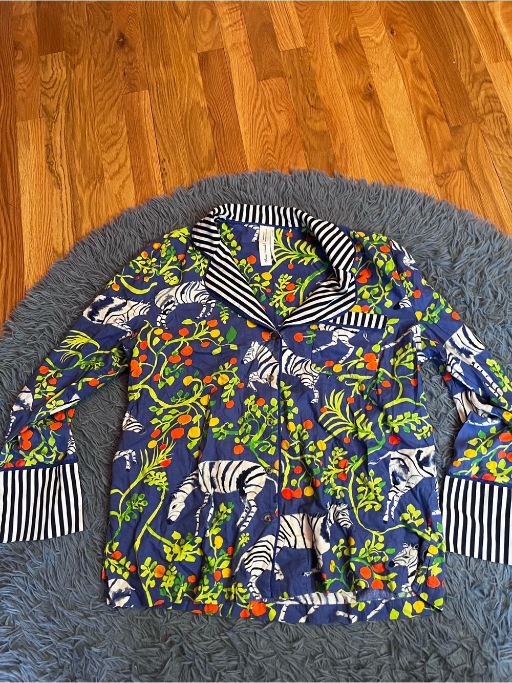 Olivia Wendel for Anthropologie Flannel Sleep PJ Pajama Top Pants Set Size L - Picture 3 of 13